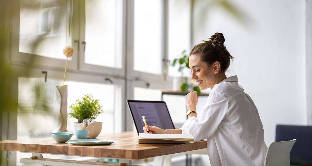 Woman at her desk