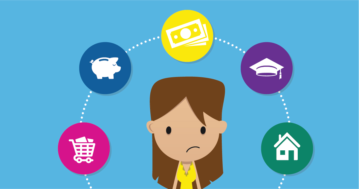 Woman wondering about her budget
