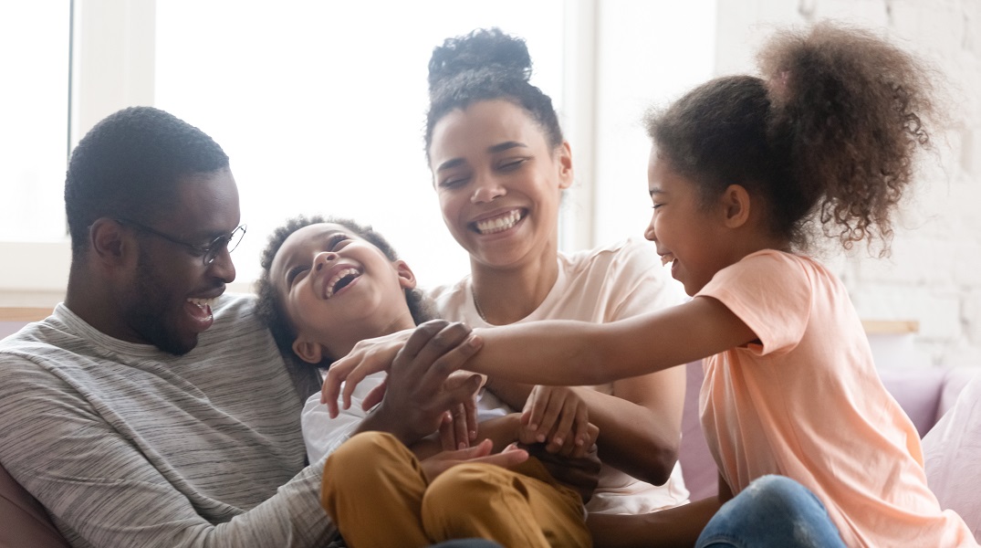 Family laughing