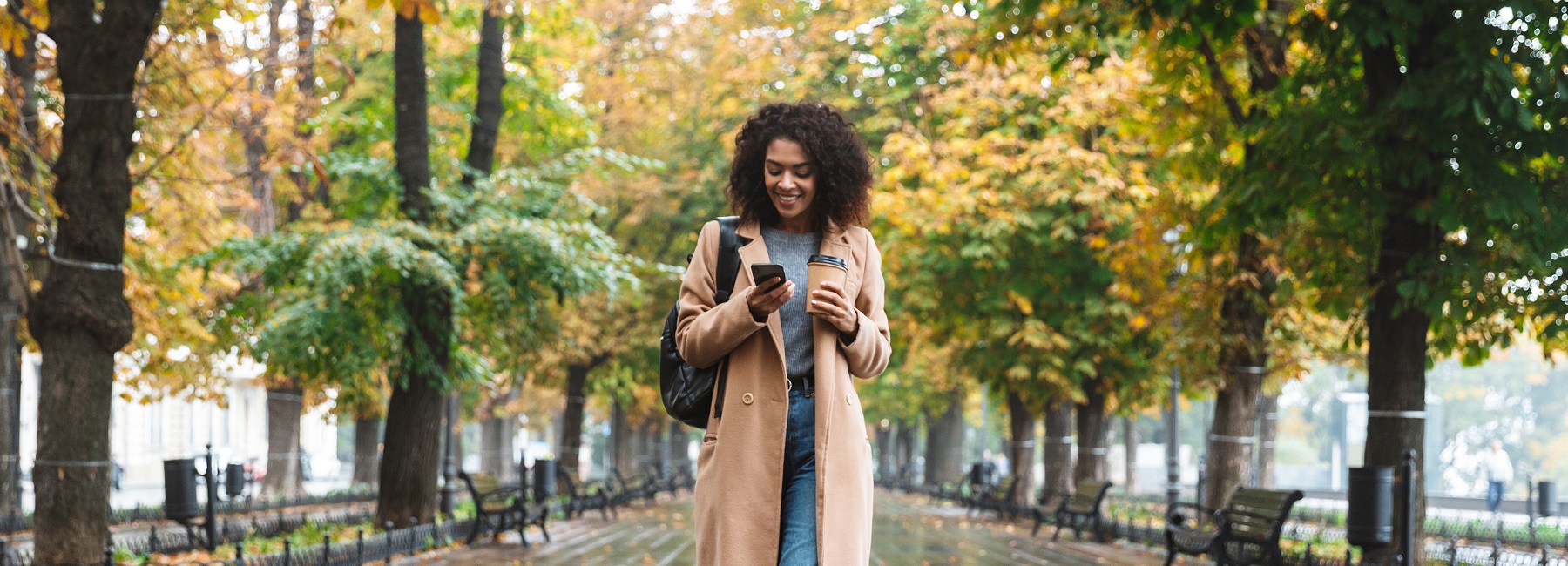 Woman walking to work