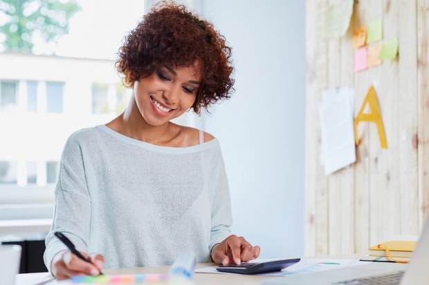 woman doing her finances