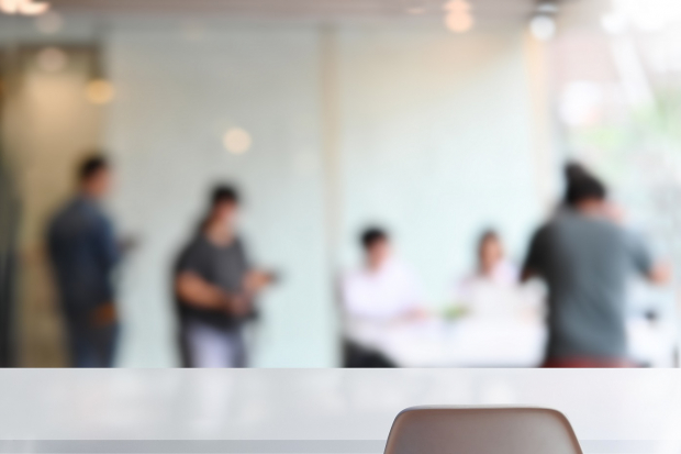 Empty white table and chair on business meeting room