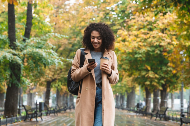 Woman walking to work