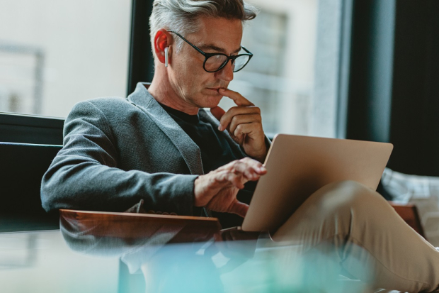 Man and laptop