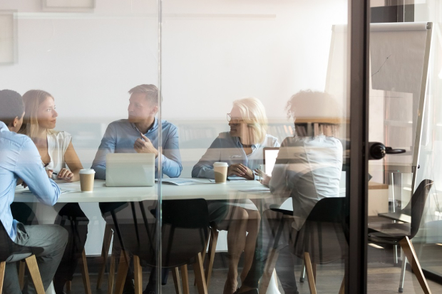 Meeting in a boardroom