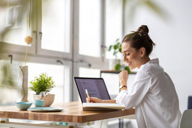 Woman at her desk