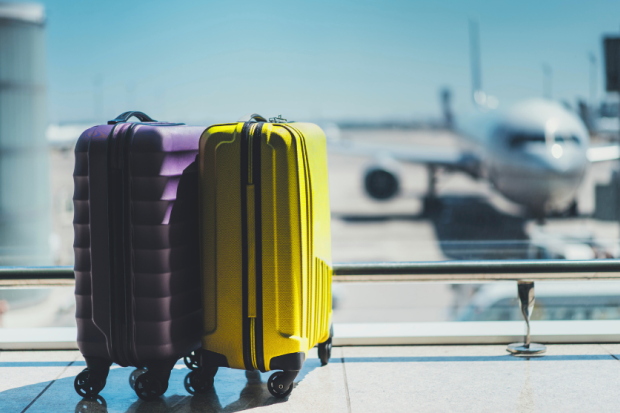 Two suitcases in airport
