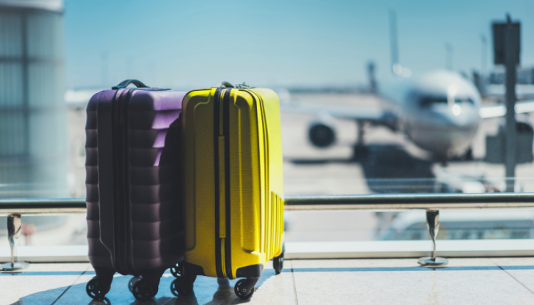 Two suitcases in airport